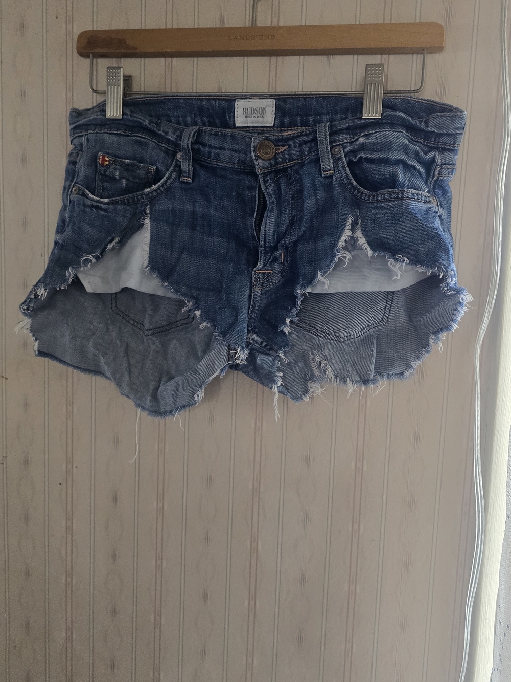 Hudson Jeans Women’s Distressed Denim Cutoff Shorts in Blue